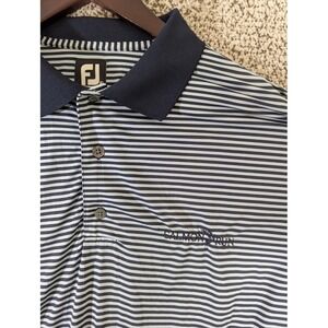 FootJoy Polo Shirt Men's XL Striped Athleisure‎ Golf Hiking Embroidered Flaw